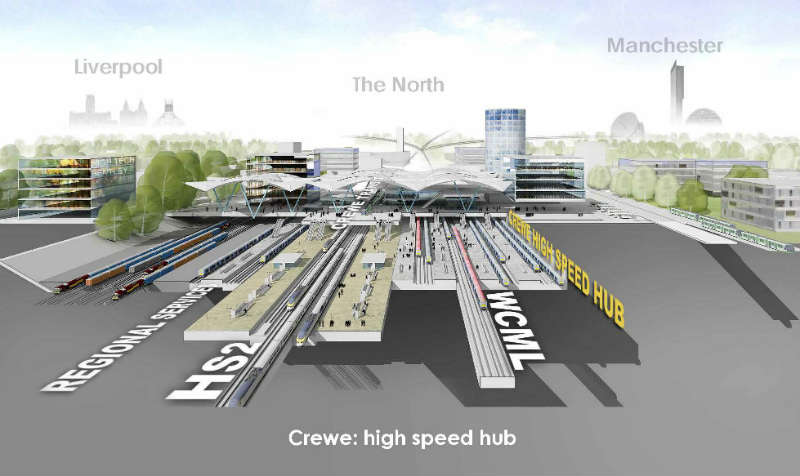 Artist impression of Crewe HS2 hub (jpg image file 200KB)