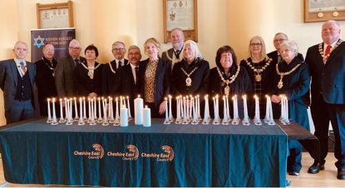 Dignitaries at CEC's Holocaust Memorial Day service at Macclesfield Town Hall