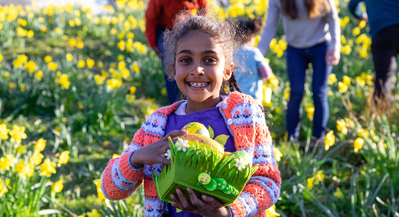 Child enjoying an Easter egg hunt