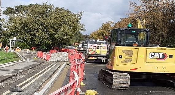 Handforth pedestrian and cycle route under construction image