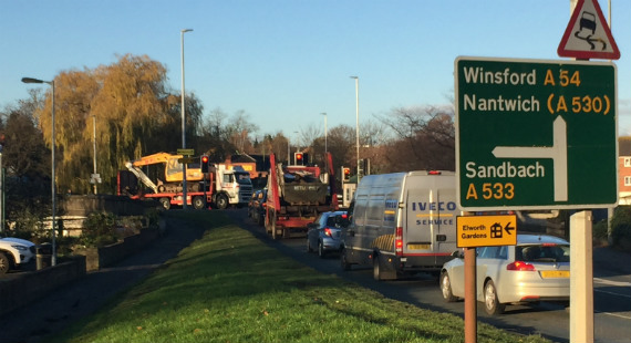 Middlewich traffic queue