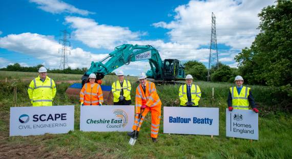 Roger Steeper, Scape, Cllr Laura Crane, vice chair of Cheshire East Council’s highways and transport committee, Cllr Rod Fletcher, deputy mayor of Cheshire East, Cllr Craig Browne, deputy leader of Cheshire East Council and chair of its highways and trans