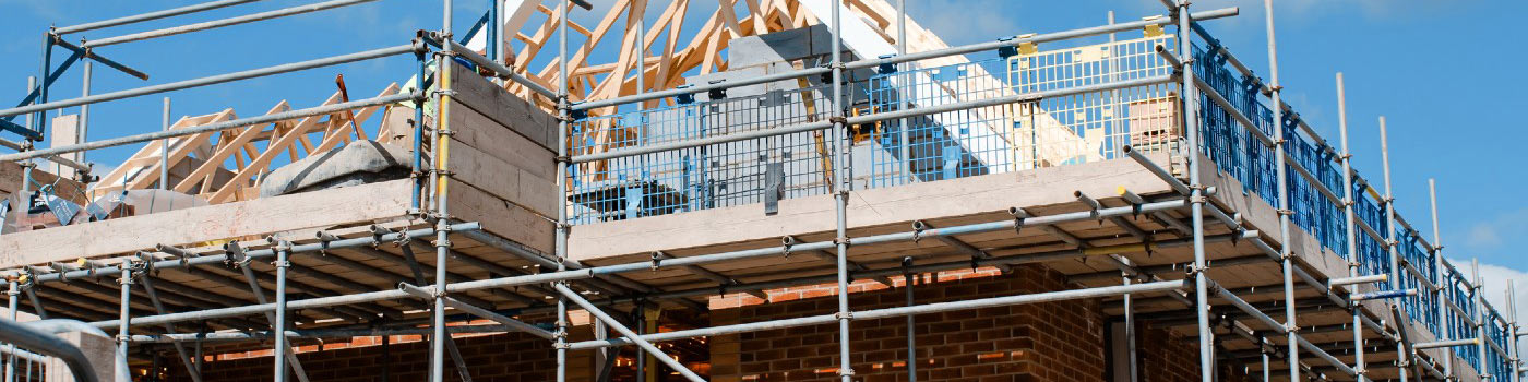 Roofing work on a building estate