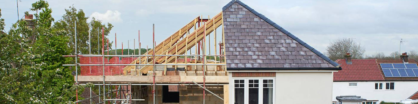 A house in the UK with work being undertaken on the roof